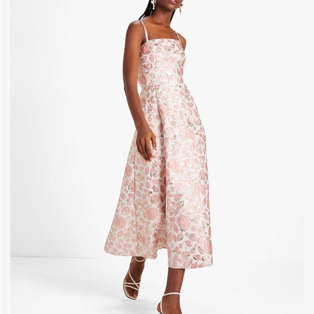Kate Spade Floral Bud Brocade Strapless Dress – Rosebud Pink (Size 14) - Picture 9 of 11